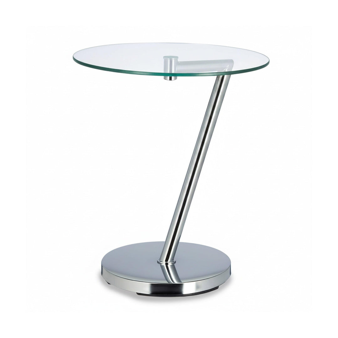 Beistelltisch Glas rund 45 cm Chrom-Fuss fuer Wohnzimmer Balkon - Bild 8