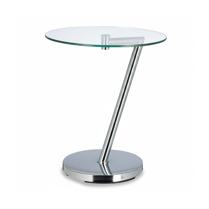 Beistelltisch Glas rund 45 cm Chrom-Fuss fuer Wohnzimmer Balkon - Bild 8