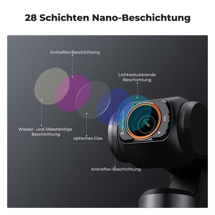 Filterset für DJI Osmo Pocket 3/4 Magnetisch ND2-32 CPL Black Mist Weitwinkel - Bild 7