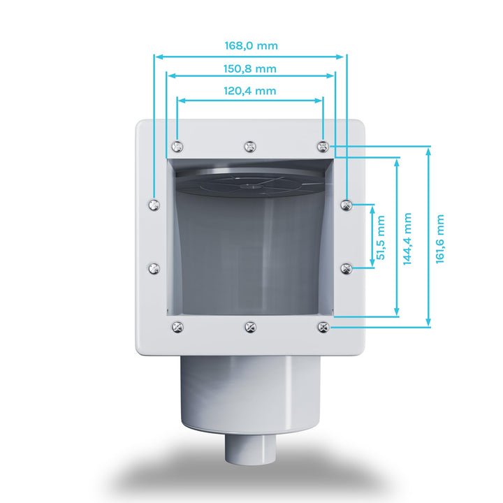 Einbauskimmer Set Stahlwandpool Weiss ABS mit Einlaufdüse Komplettset - Bild 7