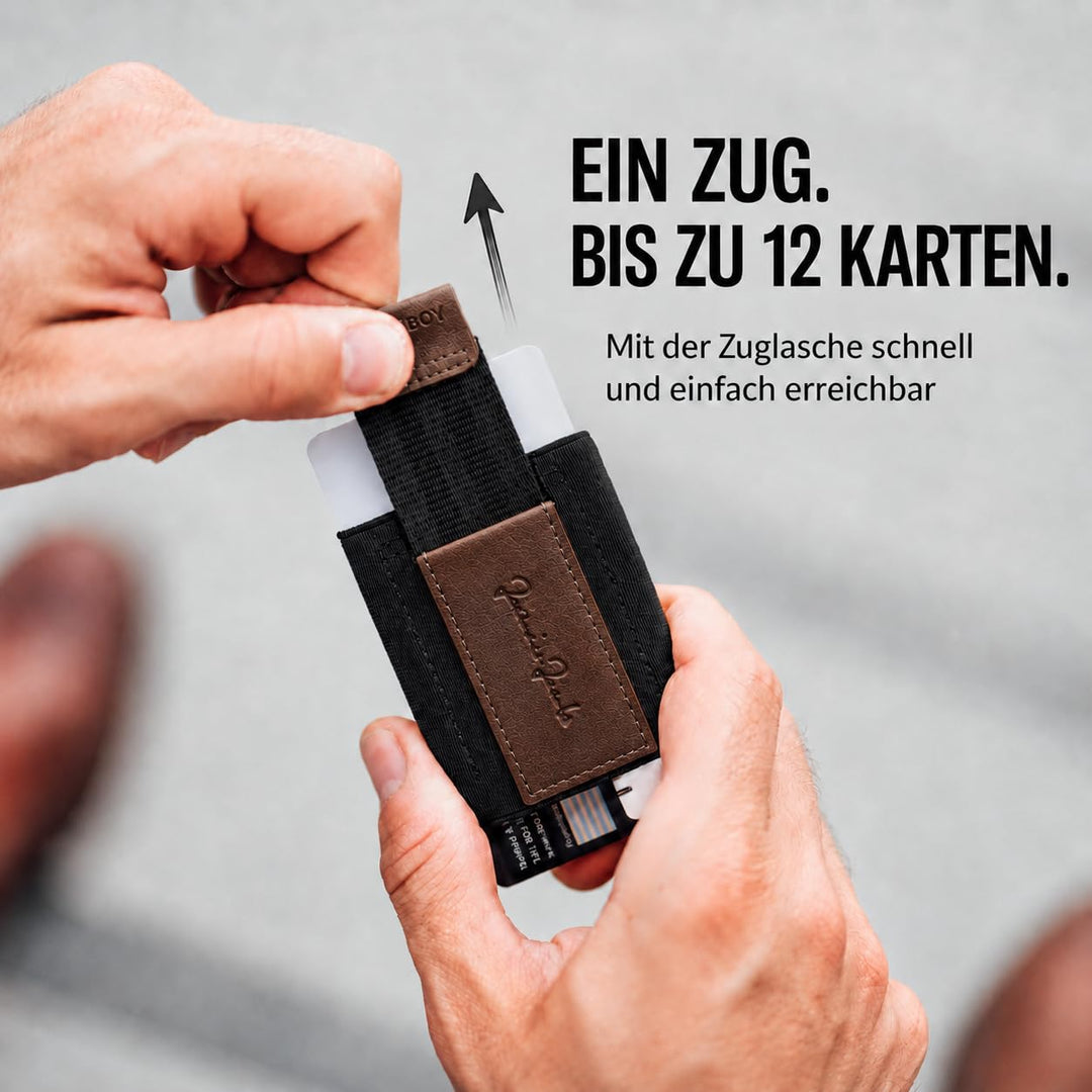 Slim Wallet Leder mit Münzfach für bis zu 13 Karten, braun - Bild 5