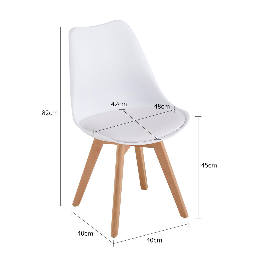 Esszimmerstuhl 4er-Set Kunstleder gepolstert Massivholzbeine 125 kg - Bild 2