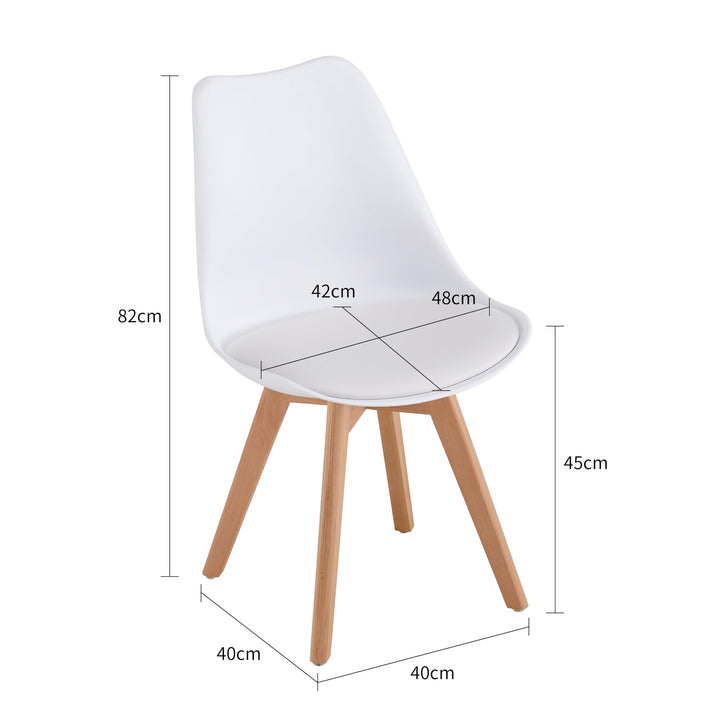 Esszimmerstuhl 4er-Set Kunstleder gepolstert Massivholzbeine 125 kg - Bild 2