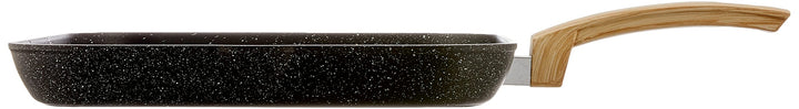 Grillpfanne Aluminium 28x28 cm Steinoptik Holzgriff, ohne Induktion - Bild 2