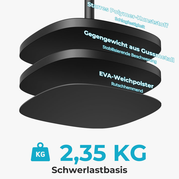 Mikrofonstativ Boden höhenverstellbar 55–170 cm mit Rundstandfuss - Bild 6