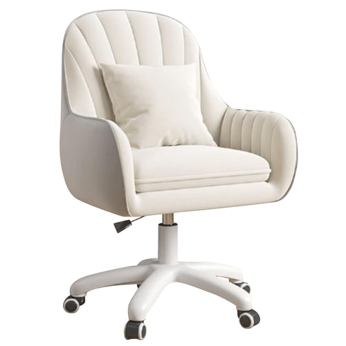 Bürostuhl Samt Velours mit Kopfstütze ergonomisch bis 120 kg Beige