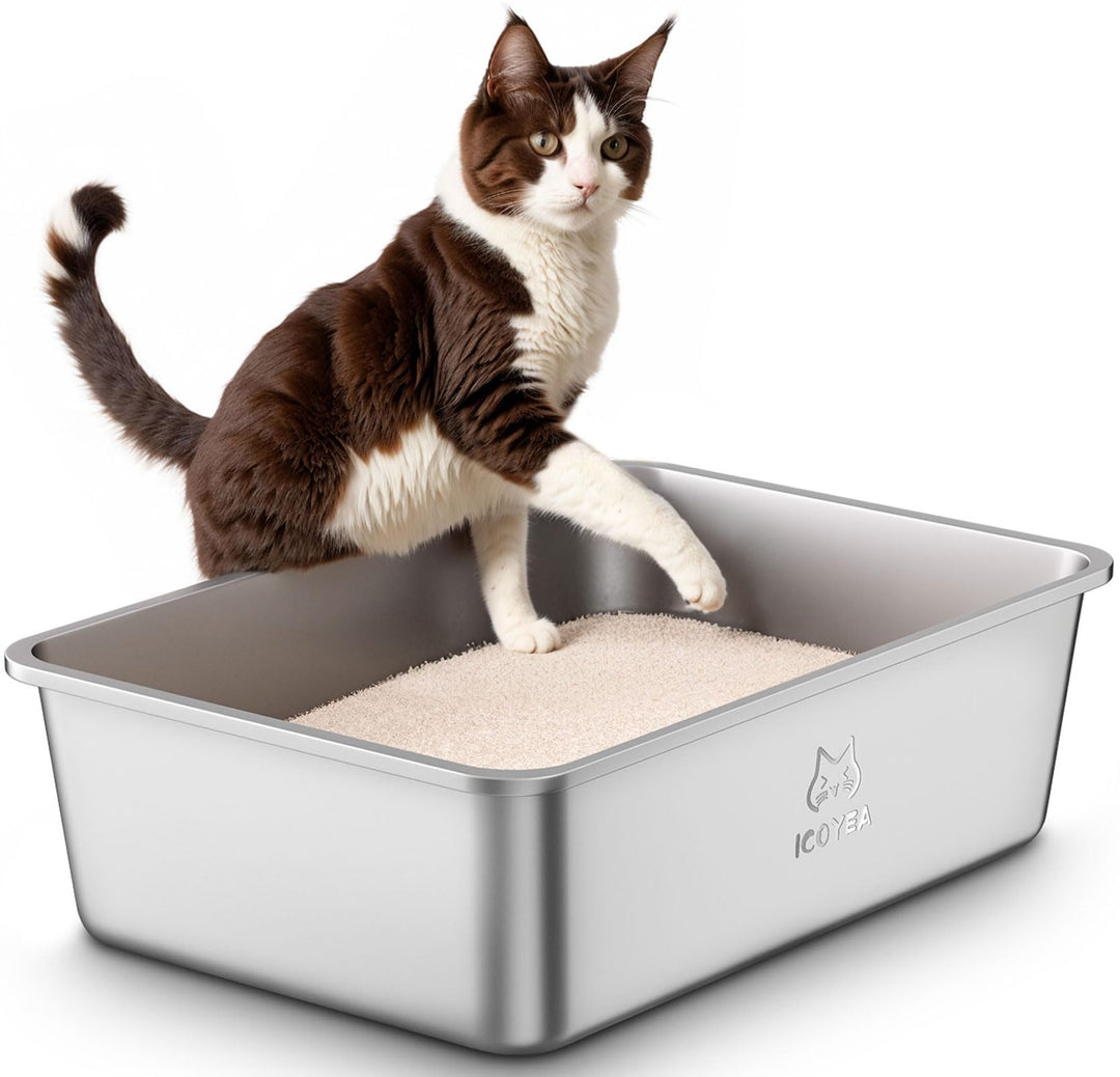 Katzentoilette Edelstahl offen XXL 60x40x20 cm antihaftbeschichtet