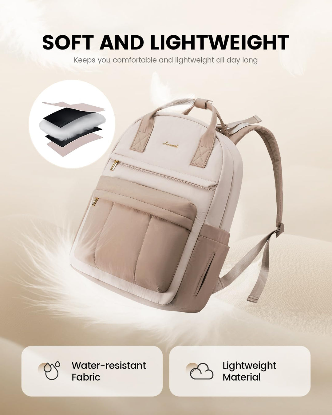 Wickelrucksack Baumwolle mit Wickelauflage &amp; Kinderwagengurte 30x42cm - Bild 2