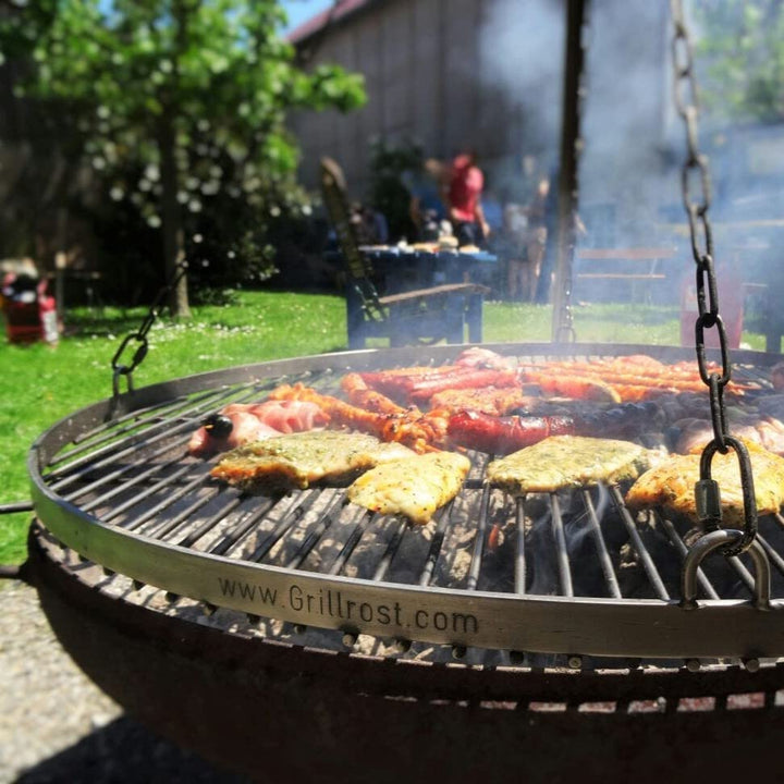 Grillrost rund Edelstahl 90 cm mit 3 Ösen für Schwenkgrill - Bild 5