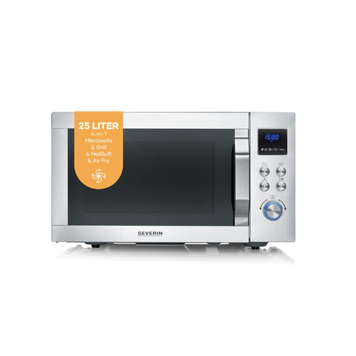 Mikrowelle 4-in-1 mit Heissluftfritteuse & Grill 25L 2150W Edelstahl