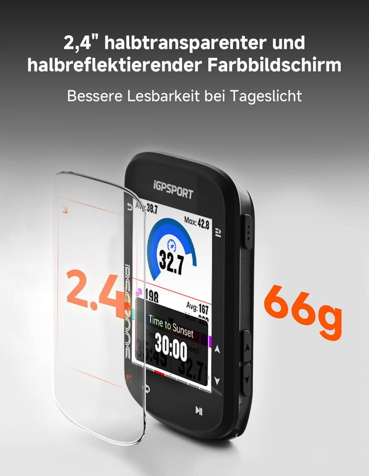 Fahrradcomputer GPS kabellos 2,4 Zoll Farbdisplay mit Navigation - Bild 6