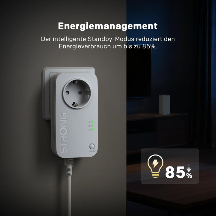 Powerline Adapter Set 600 Mbit/s mit Steckdose und LAN-Ports - Bild 6