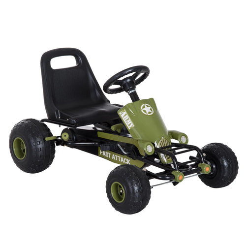 Kinder Go-Kart mit Handbremse und Kettenantrieb 3-6 Jahre Grün