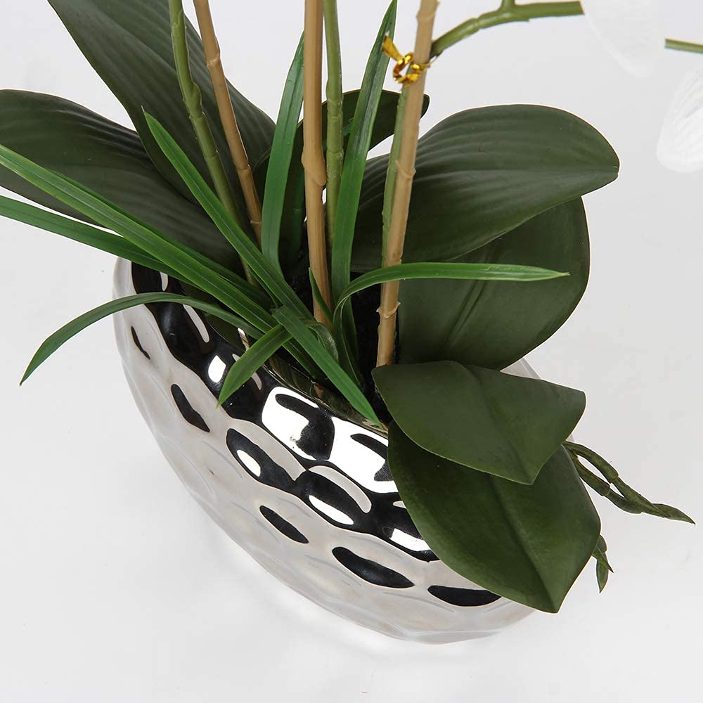 Kunstorchidee Phalaenopsis im Keramiktopf Weiss 44 cm - Bild 5