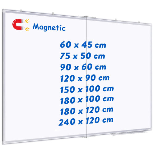 Whiteboard magnetisch 150x100 cm mit Alurahmen und Stiftablage