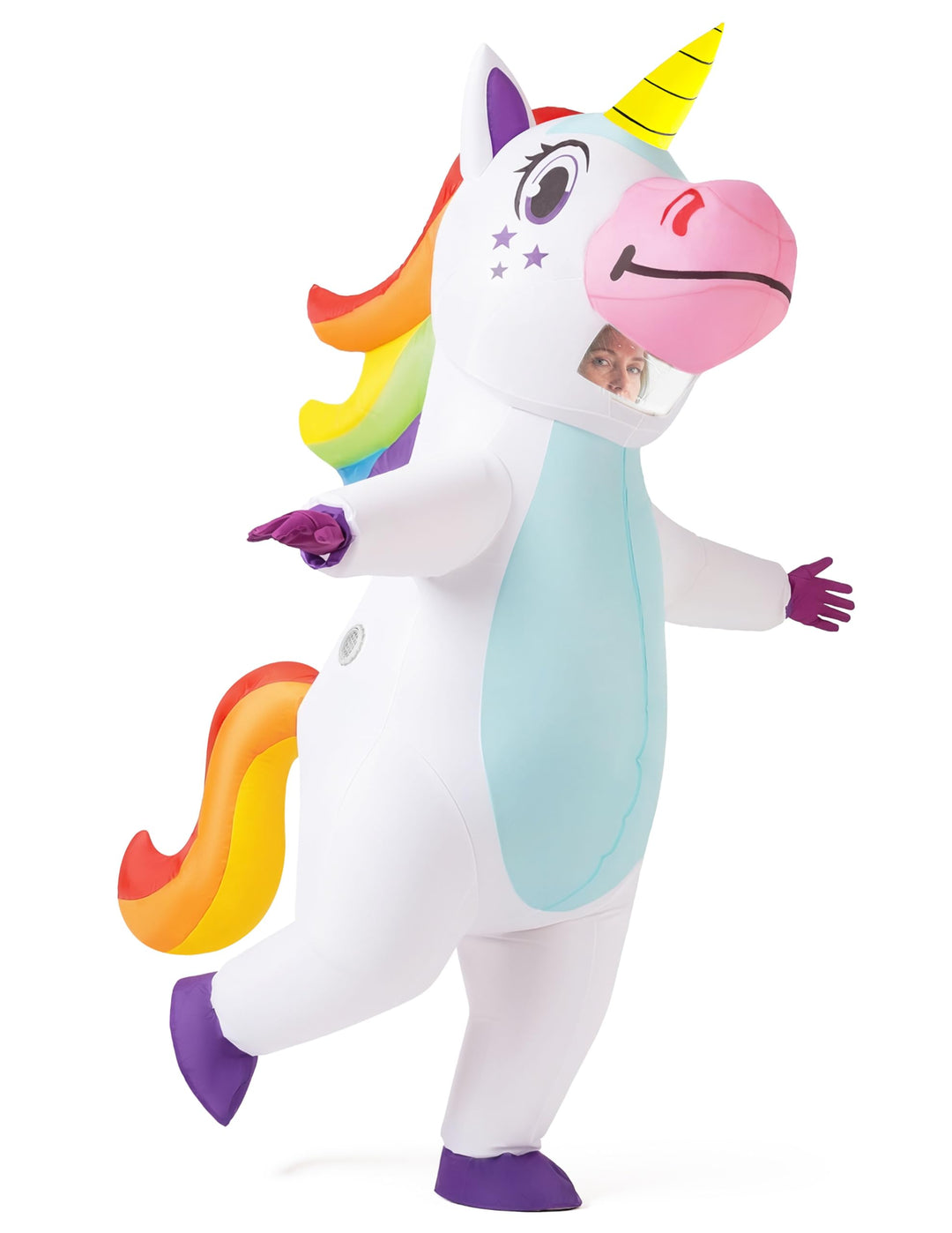 Aufblasbares Einhorn Kostüm Ganzkörper Erwachsene Einheitsgrösse - Bild 6