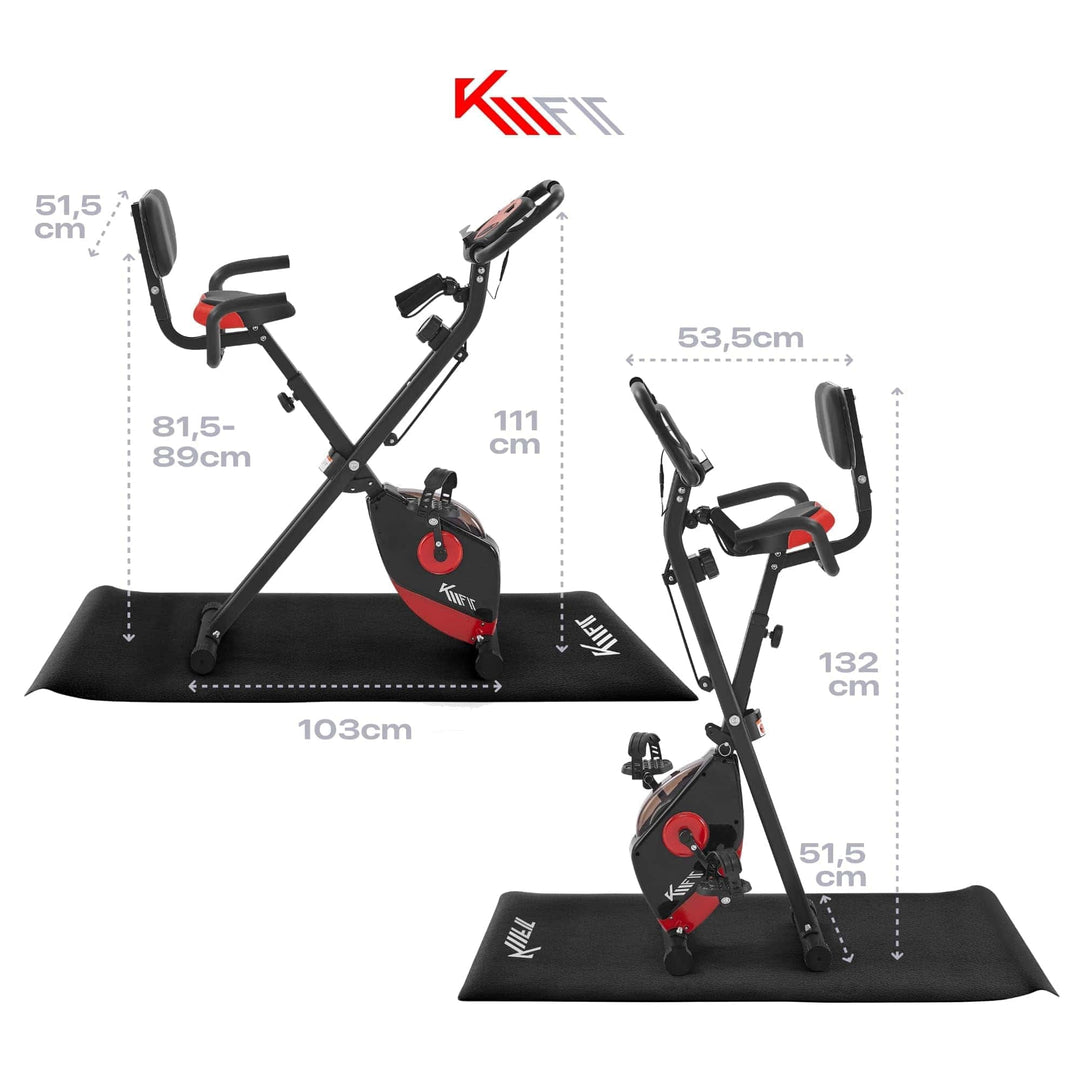 Heimtrainer Fahrrad klappbar 2-in-1 mit Zugbaendern, 16 Stufen - Bild 7
