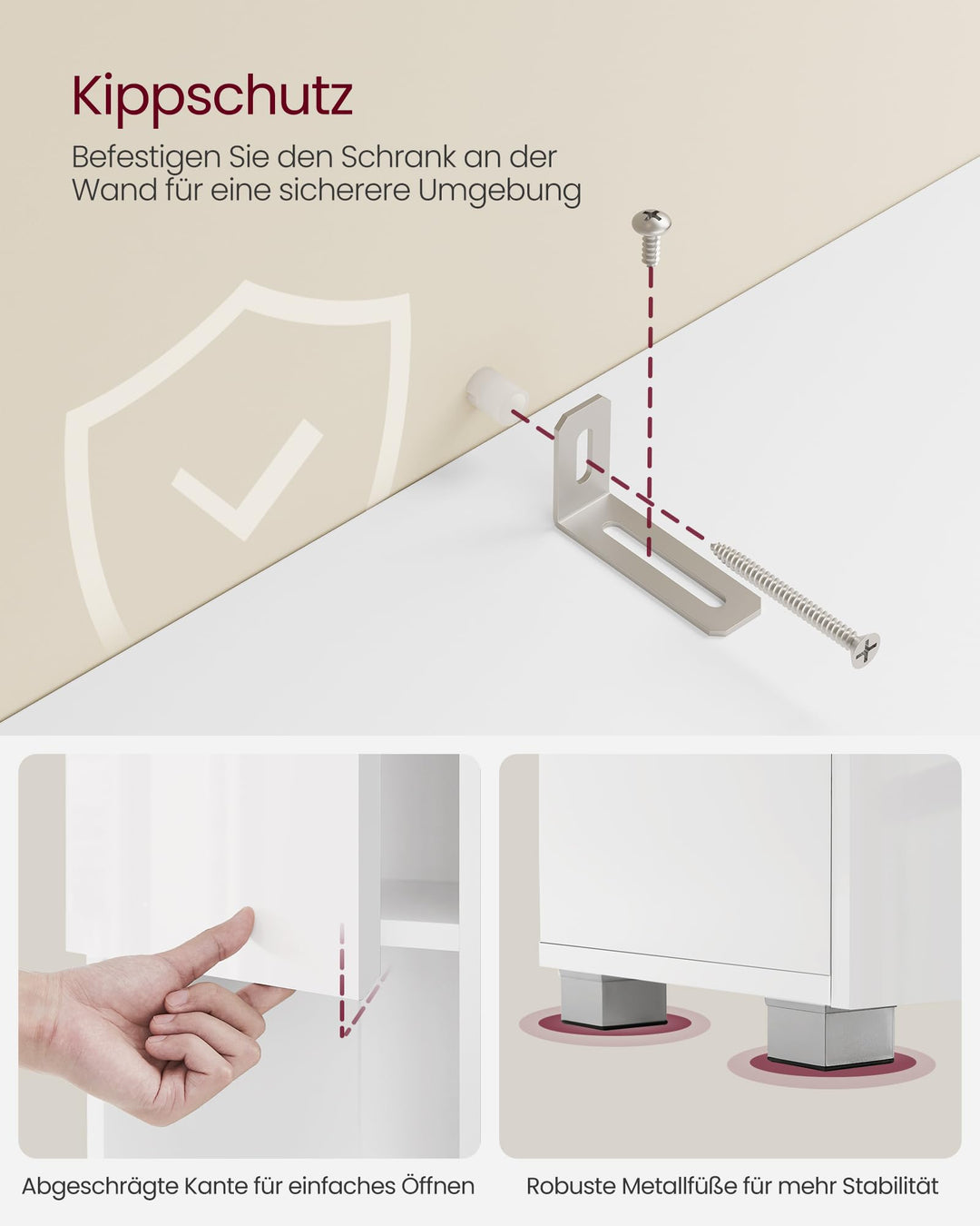 Badezimmerschrank MDF 30x30x170 cm mit Schublade, weiss