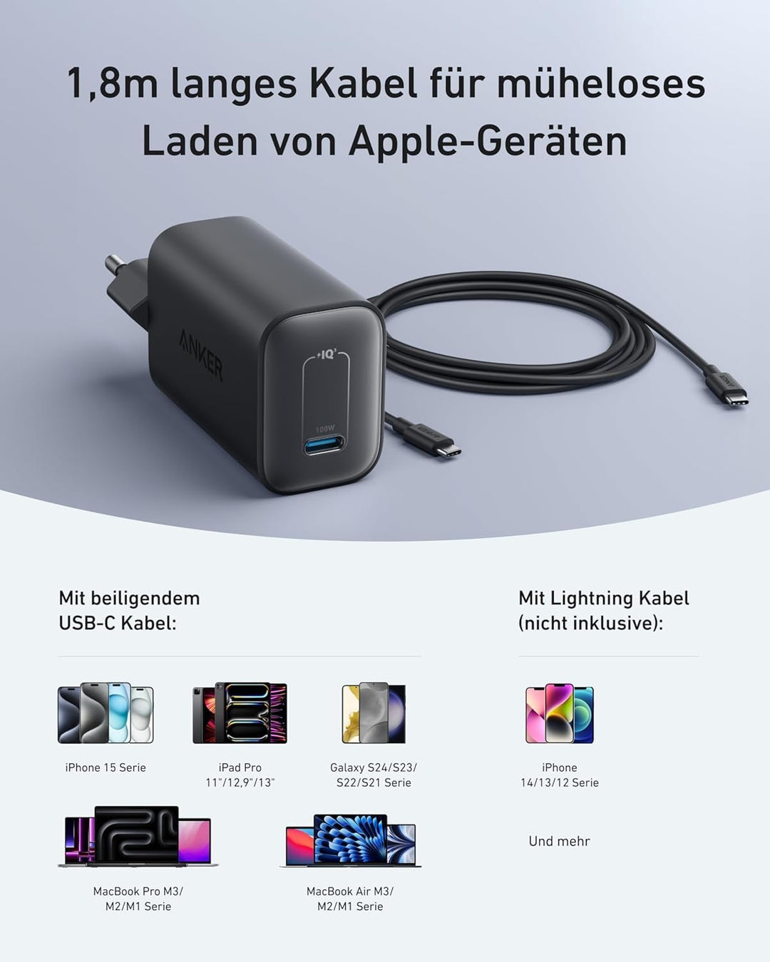 USB-C Ladegerät 100W Kompakt für Laptop und Smartphone - Bild 7