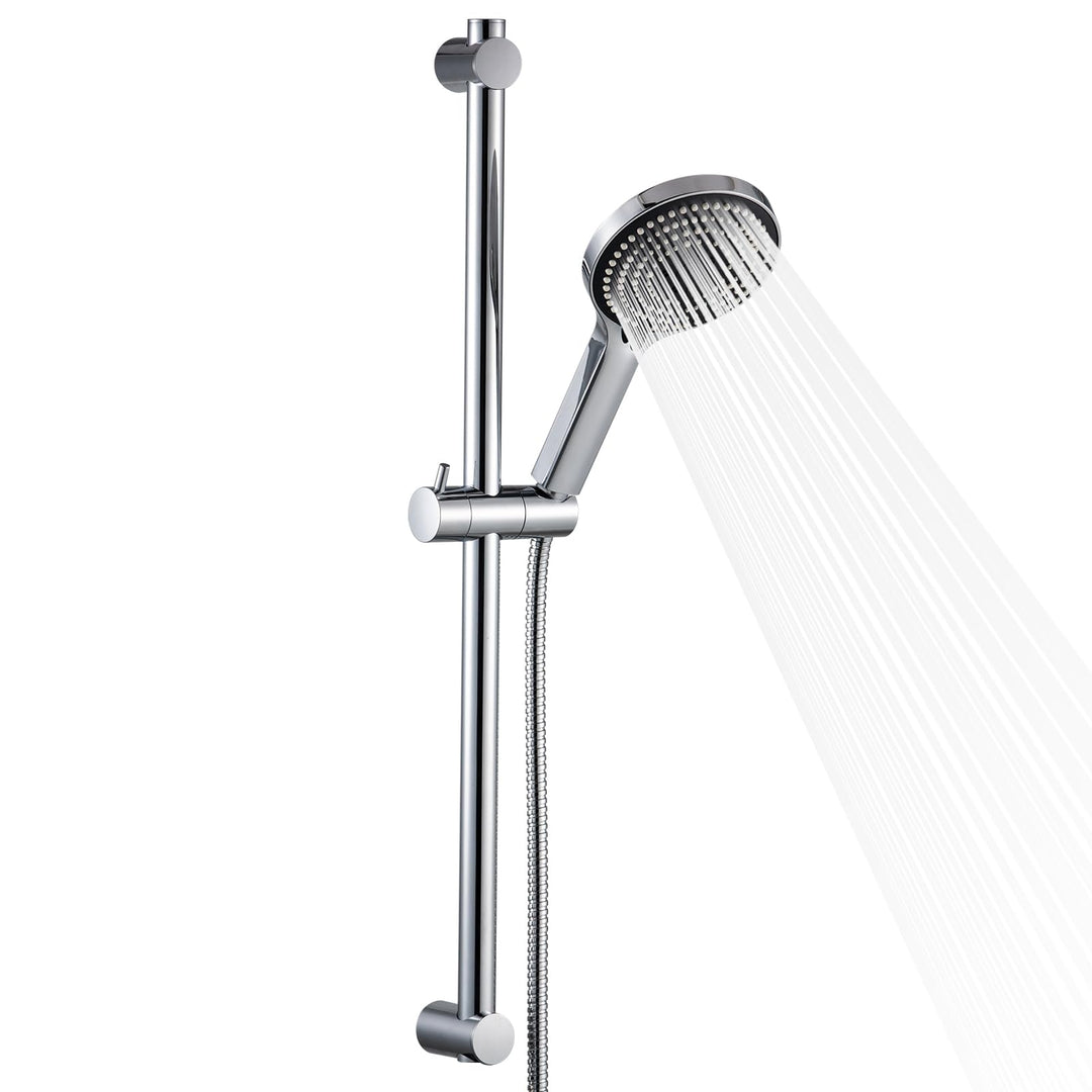 Duschstangen-Set Chrom 70cm mit Handbrause 6 Strahlarten und Schlauch