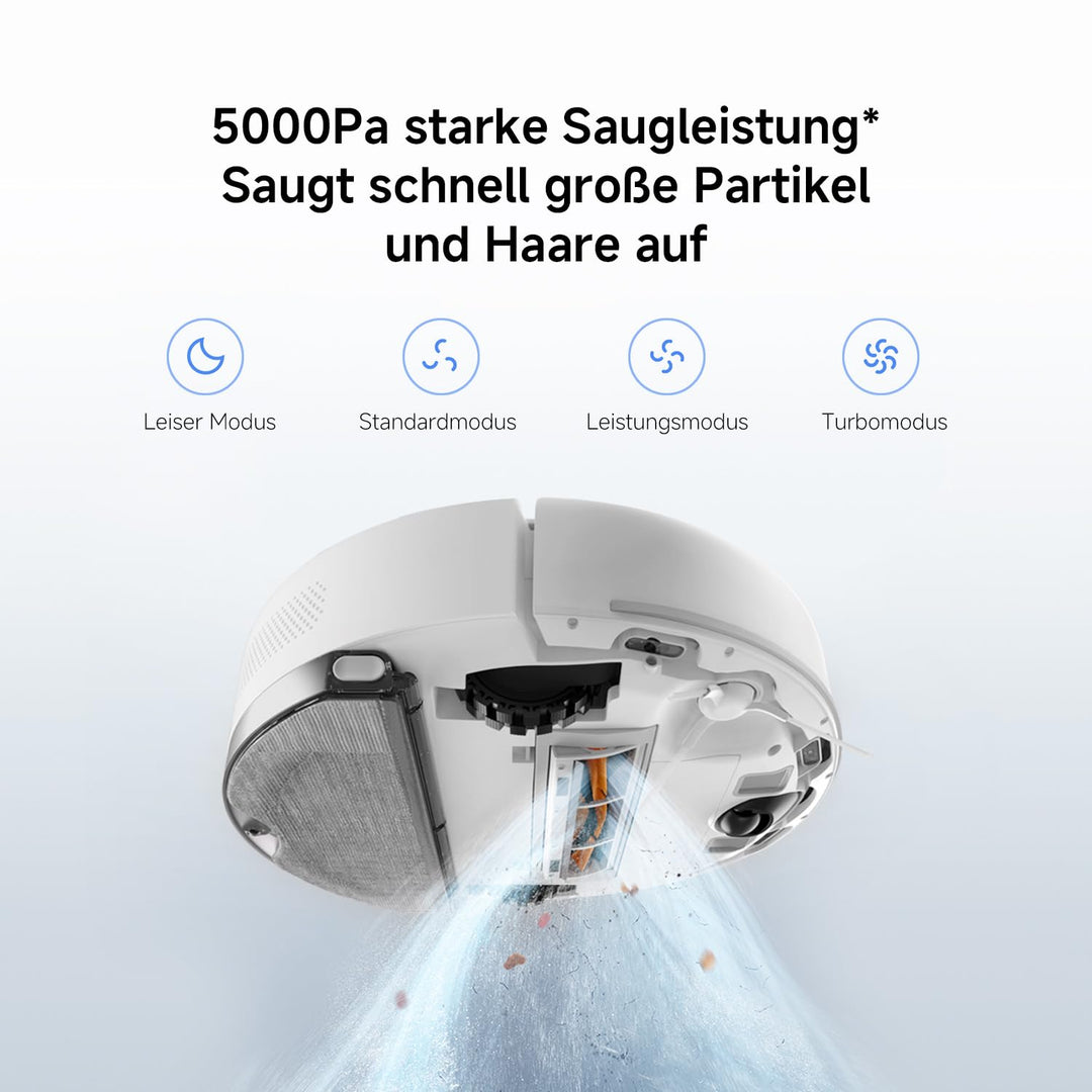 Saugroboter mit Wischfunktion 5000Pa LDS-Laser App-Steuerung - Bild 4
