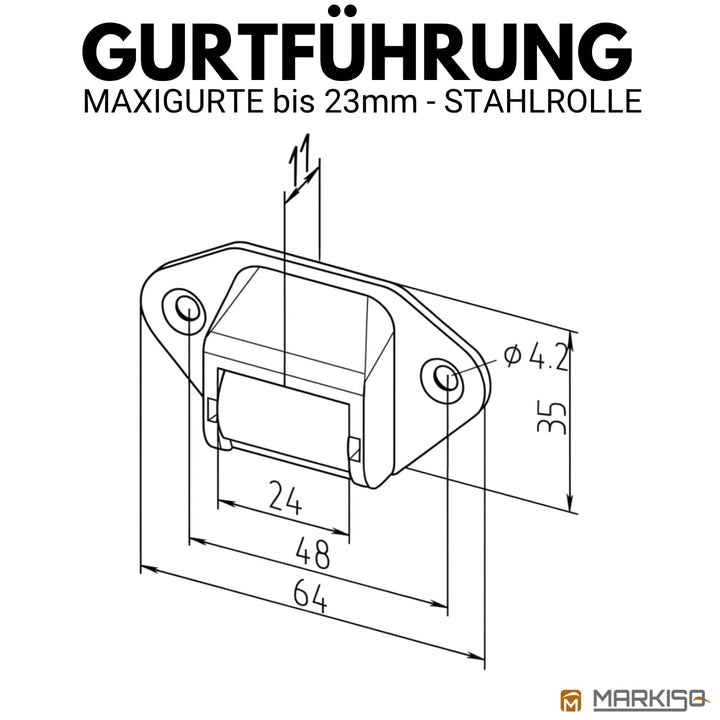 Rolladen Gurtführung Gurtleitrolle 23mm Stahlrolle 10 Stück - Bild 3