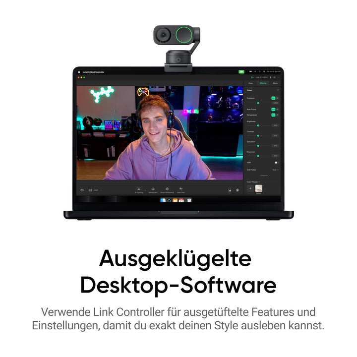 4K Webcam mit 1/2"-Sensor, KI-Tracking &amp; Stativ-Bundle für PC/Mac - Bild 8