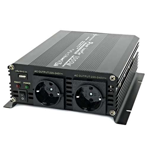 Wechselrichter 12V auf 230V 1000W Dauerleistung mit Schuko & USB