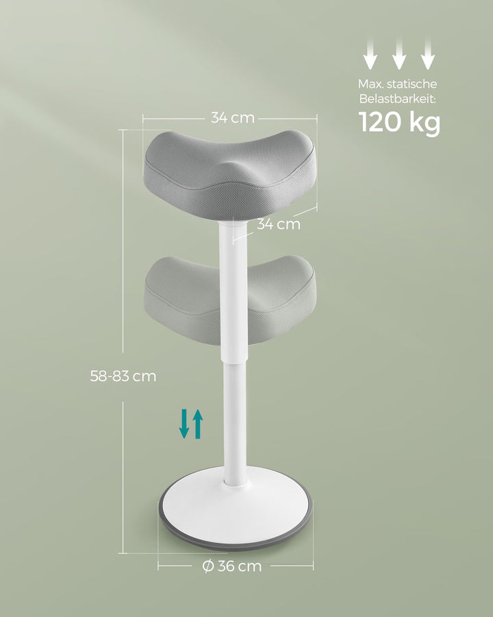 Stehhocker Sattelsitz 360° neigbar höhenverstellbar 58-83 cm - Bild 2