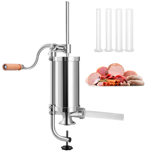 Wurstfüller Edelstahl manuell 1,5 kg mit 4 Füllrohren