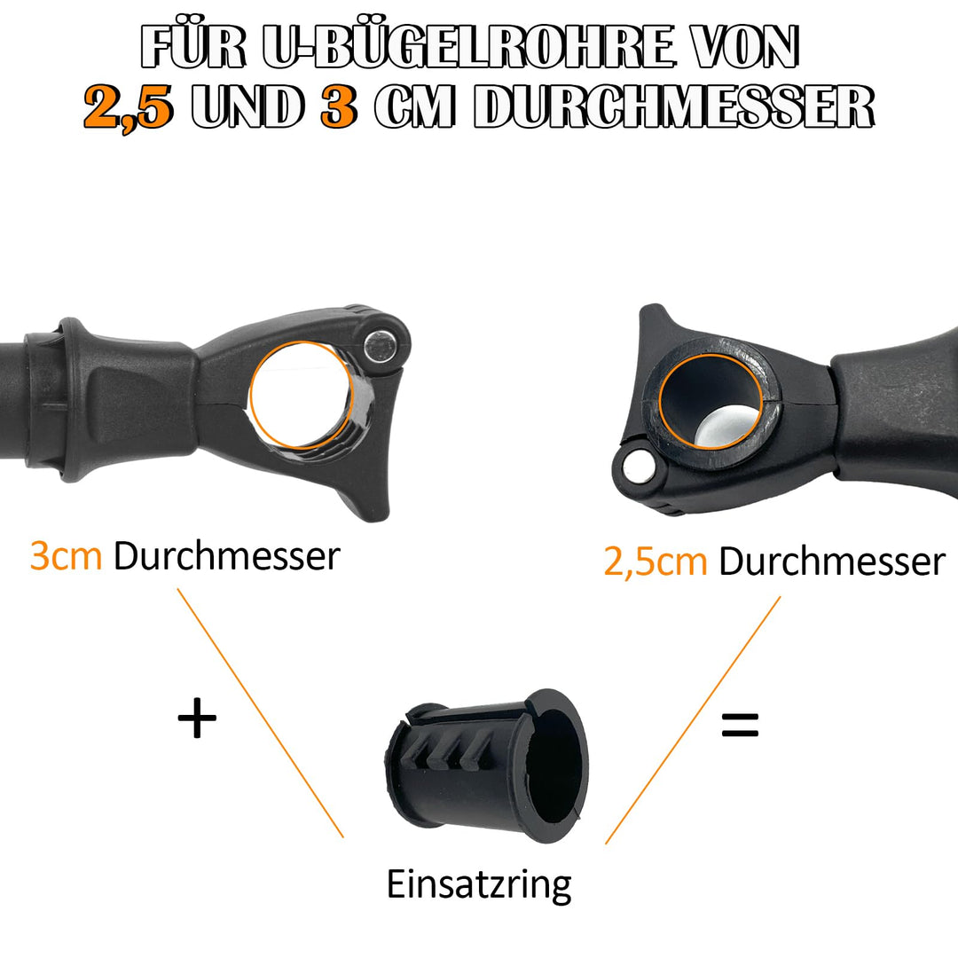 Fahrradträger Rahmenhalter Aluminium 3er-Set 25/32/45 cm mit Schloss - Bild 6