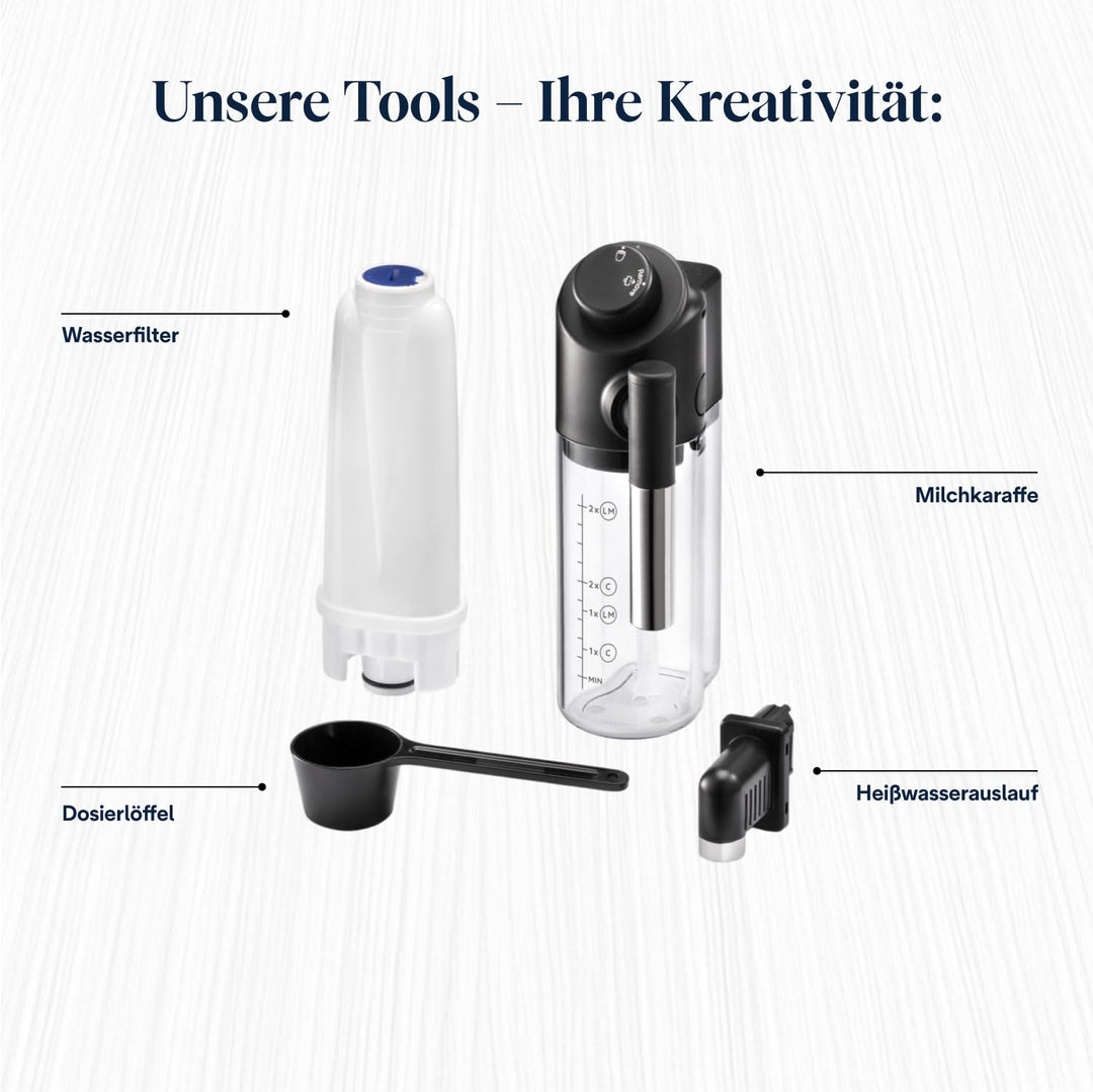 Kaffeevollautomat mit Milchsystem 5 Getränke schwarz schmal - Bild 9