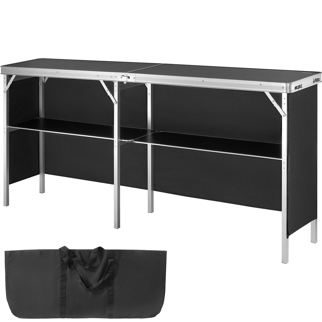 Messetheke faltbar Aluminium/MDF 198x38,5x88cm schwarz mit Tuch - Bild 10