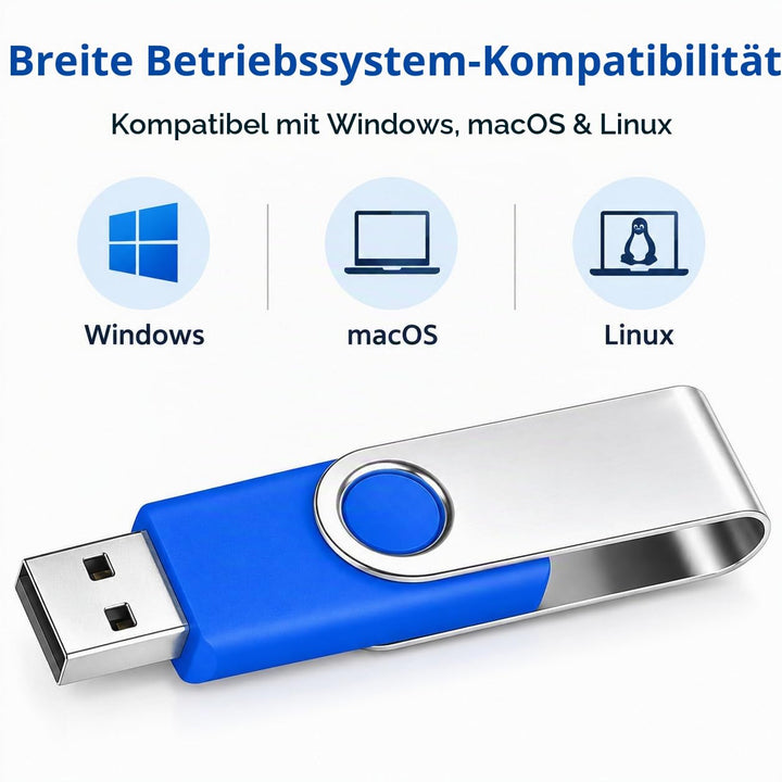 USB-Stick 4 GB USB 2.0 einklappbar Blau 10er-Set - Bild 4