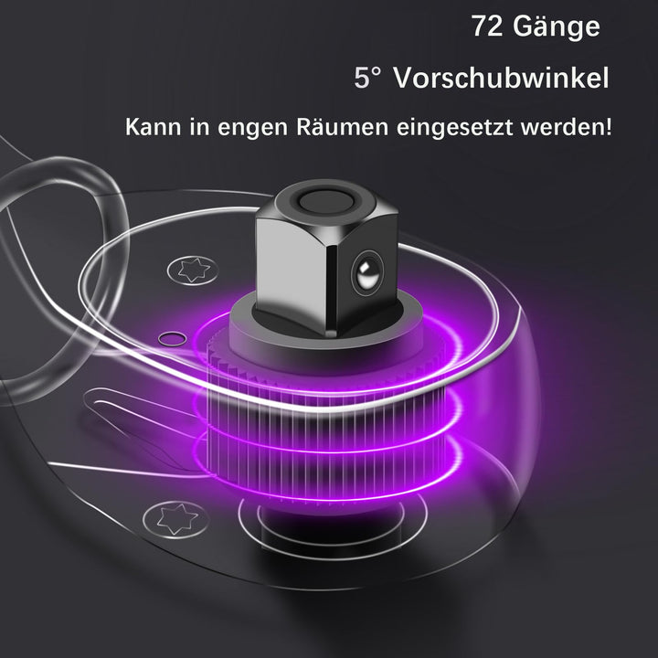 Drehmomentschlüssel Set 3-teilig 1/4" 3/8" 1/2" 1-220 Nm - Bild 7