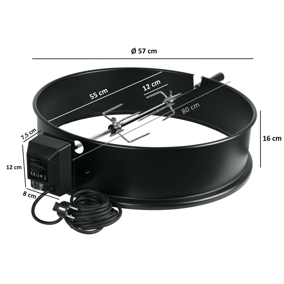 Rotisserie Drehspieß Set für Kugelgrill 57 cm elektrisch 10 kg - Bild 2