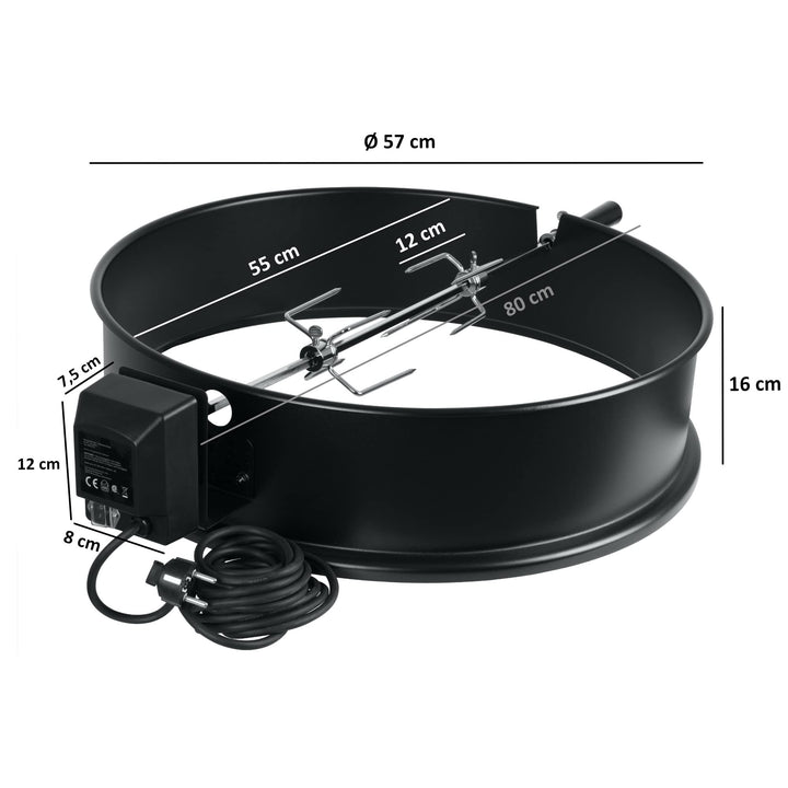 Rotisserie Drehspieß Set für Kugelgrill 57 cm elektrisch 10 kg - Bild 2