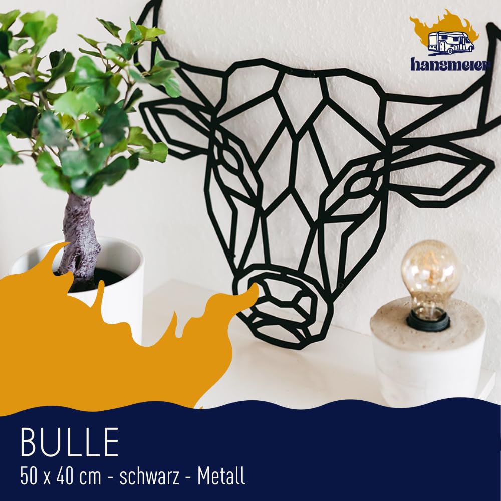 Wanddeko Metall Bulle Schwarz 50x40 cm für Innen und Aussen - Bild 2