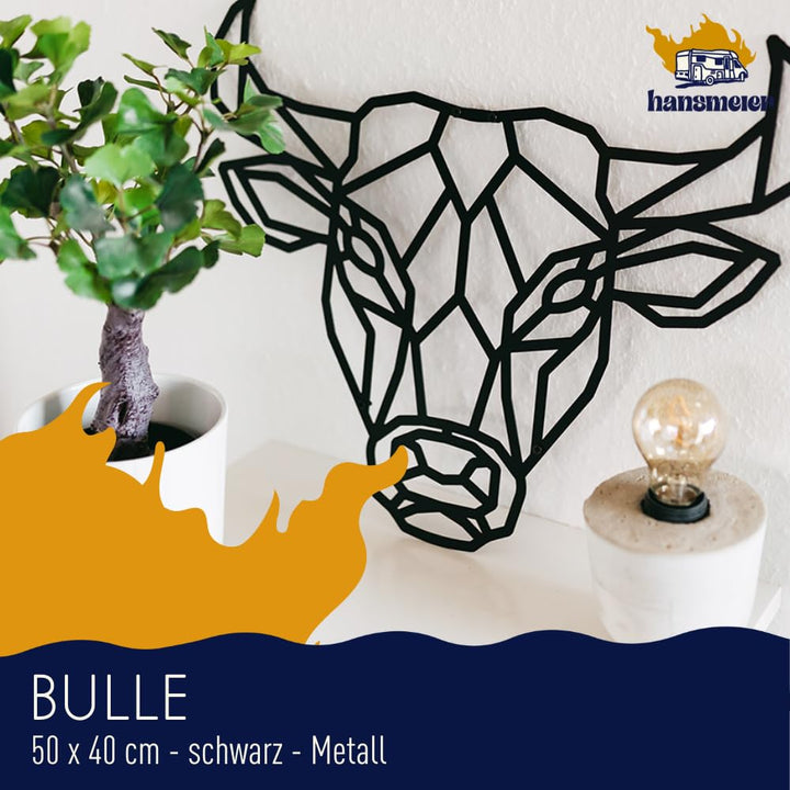 Wanddeko Metall Bulle Schwarz 50x40 cm für Innen und Aussen - Bild 2