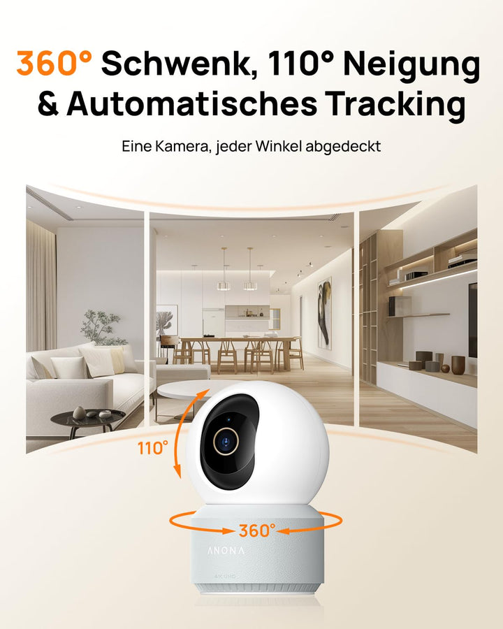 Überwachungskamera Indoor 4K UHD 360° Wi-Fi 6 mit KI-Erkennung 4er-Set - Bild 2