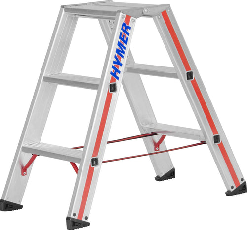 Stufenstehleiter Aluminium 2x3 Stufen beidseitig begehbar 1,72 m