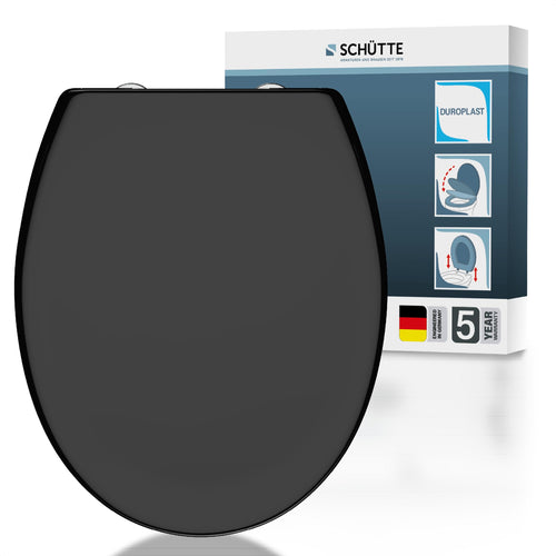WC-Sitz oval mit Absenkautomatik Duroplast schwarz bis 200 kg