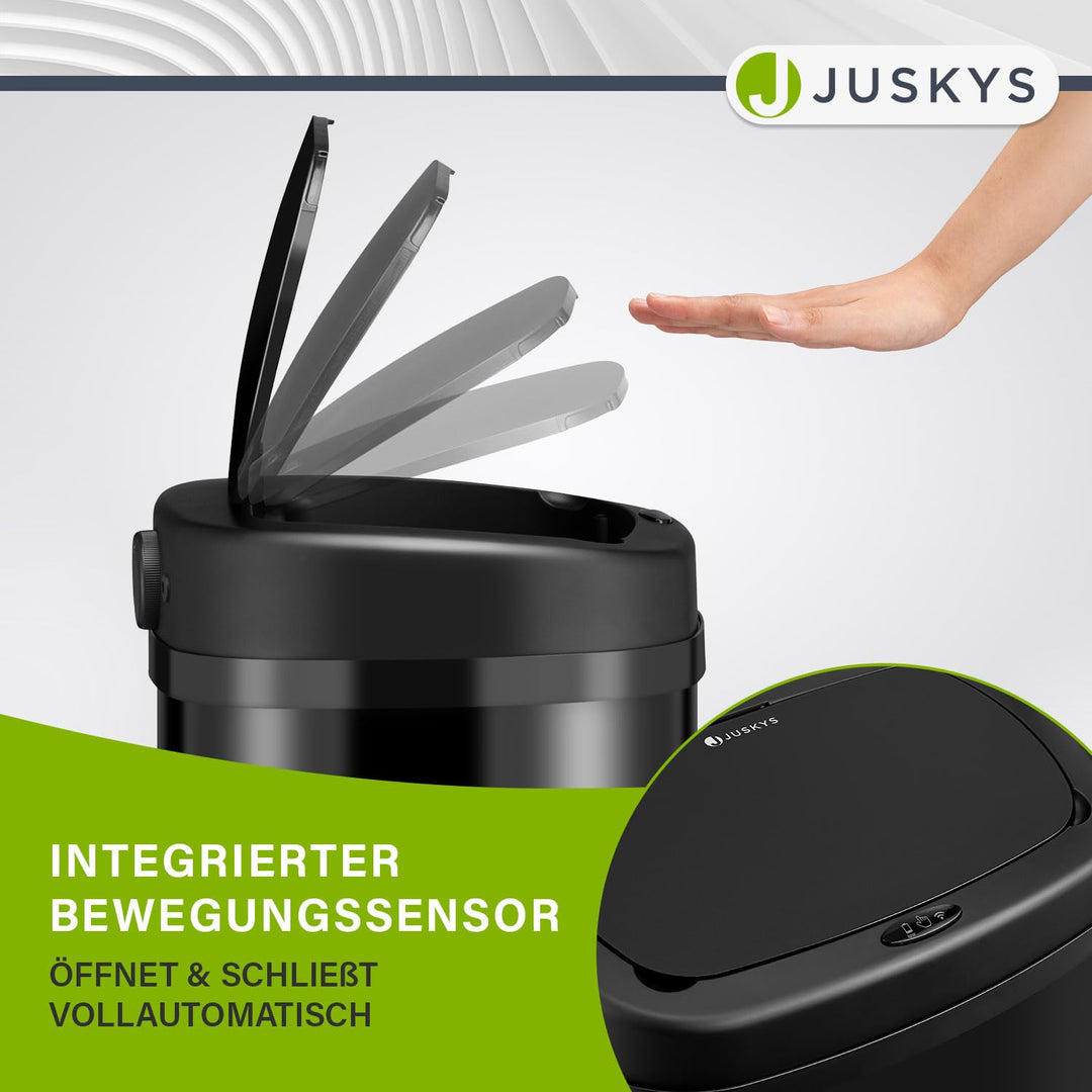 Sensor-Mülleimer Küche 60L Edelstahl Schwarz eckig kontaktlos - Bild 5