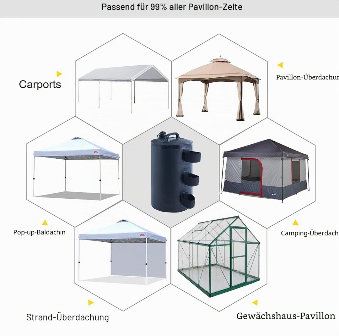 Pavillon Wassergewichtstaschen 500D PVC 4er-Set fuer Standschutz - Bild 7