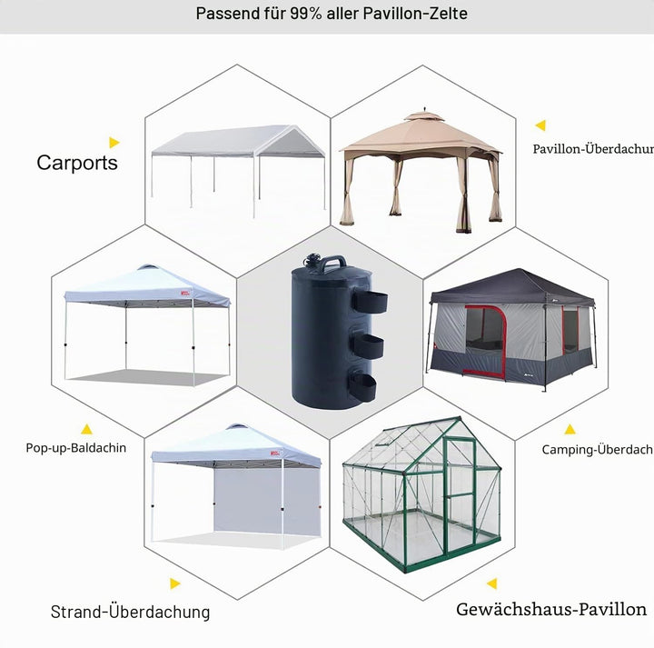 Pavillon Wassergewichtstaschen 500D PVC 4er-Set fuer Standschutz - Bild 7