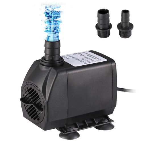 Tauchwasserpumpe 2500 L/h 45W für Aquarium, Teich & Brunnen mit 2 Düsen