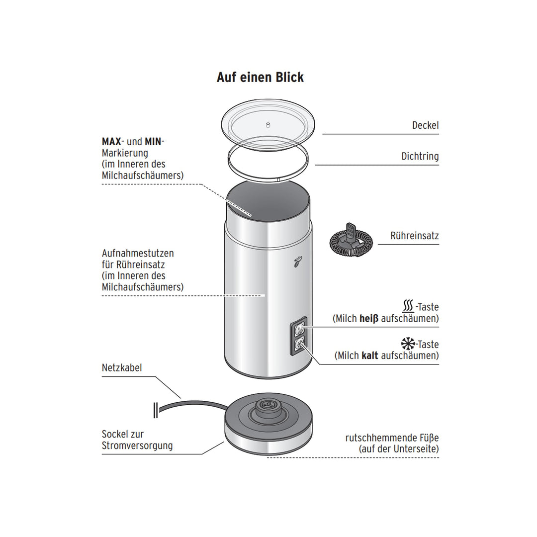 Milchaufschäumer elektrisch 130ml Edelstahl für Latte und Cappuccino - Bild 5