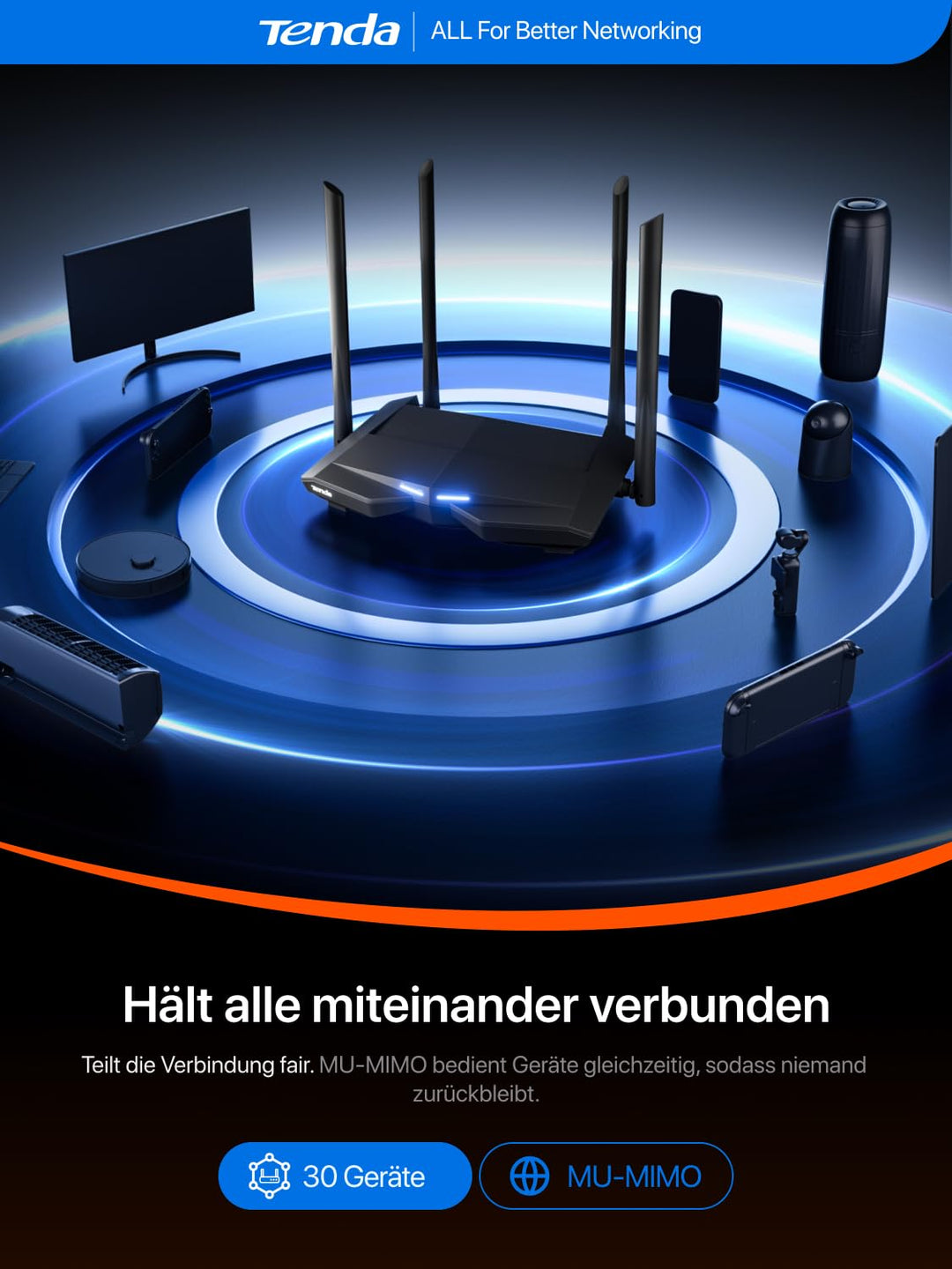 WLAN-Router Dual-Band Gigabit AC1200 MU-MIMO mit 4 Antennen - Bild 7
