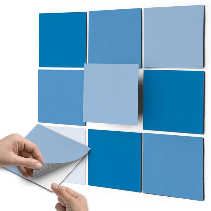 Fliesenfolie selbstklebend Blautöne Mosaik 10x10 cm, 36 Stück