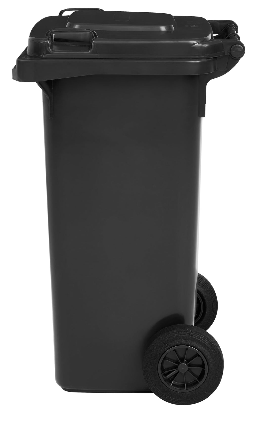 Mülltonne 120 Liter HDPE Anthrazit mit Klappdeckel und Rädern - Bild 6